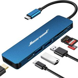 Hiearcool USB C Hub, USB C Multi-Port Adapter for MacBook Pro, 7 in 1 USB C to H